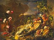 Jan Davidsz. de Heem Fruit and a Vase of Flowers Sweden oil painting artist